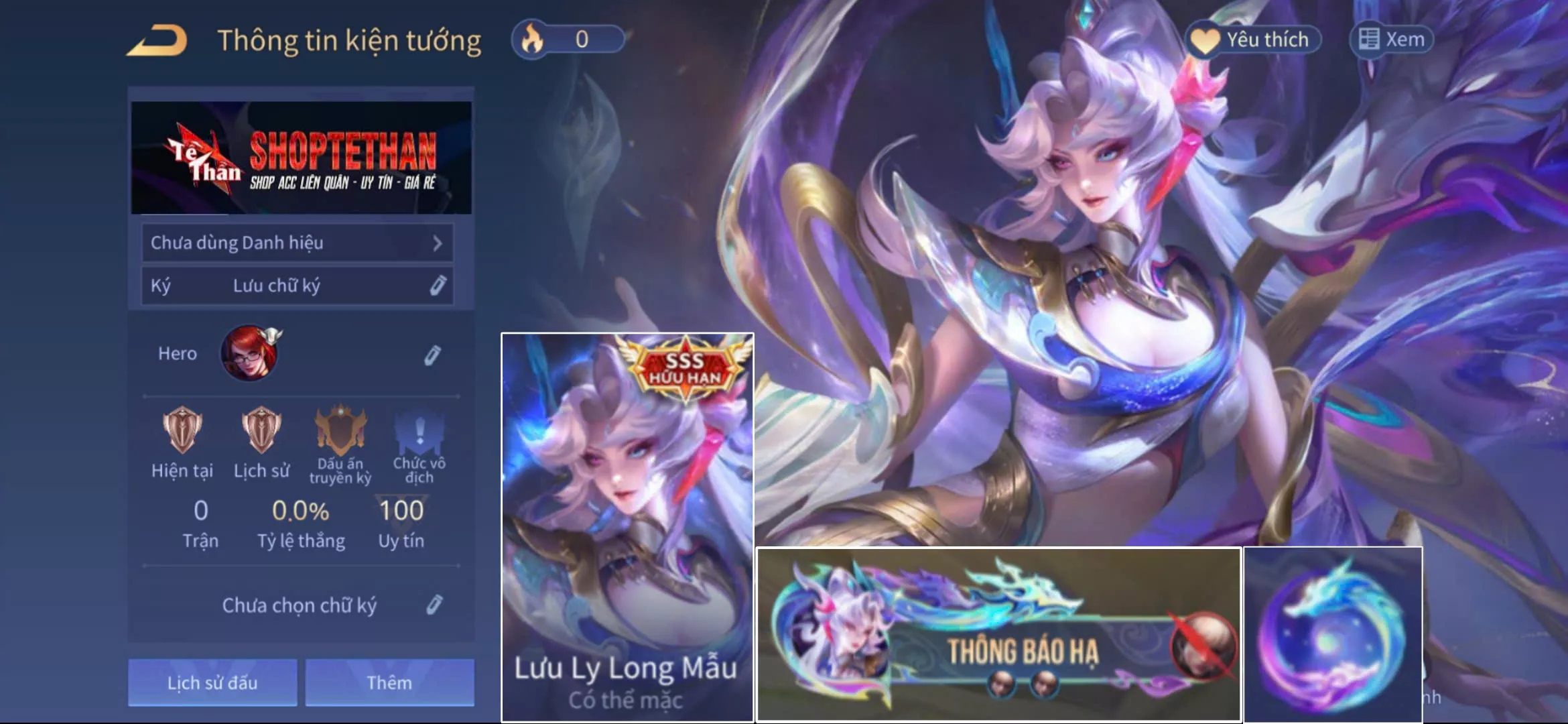 ACC REG: Veres lưu ly long mẫu có bảo hành, trắng thông tin, free đổi tên